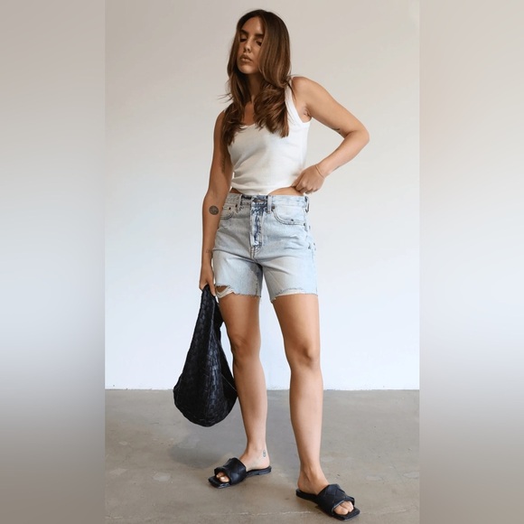 🆕 Pistola Devin High Rise Mom Cut Off Short-100% cotton SZ 27/4 - Picture 1 of 6